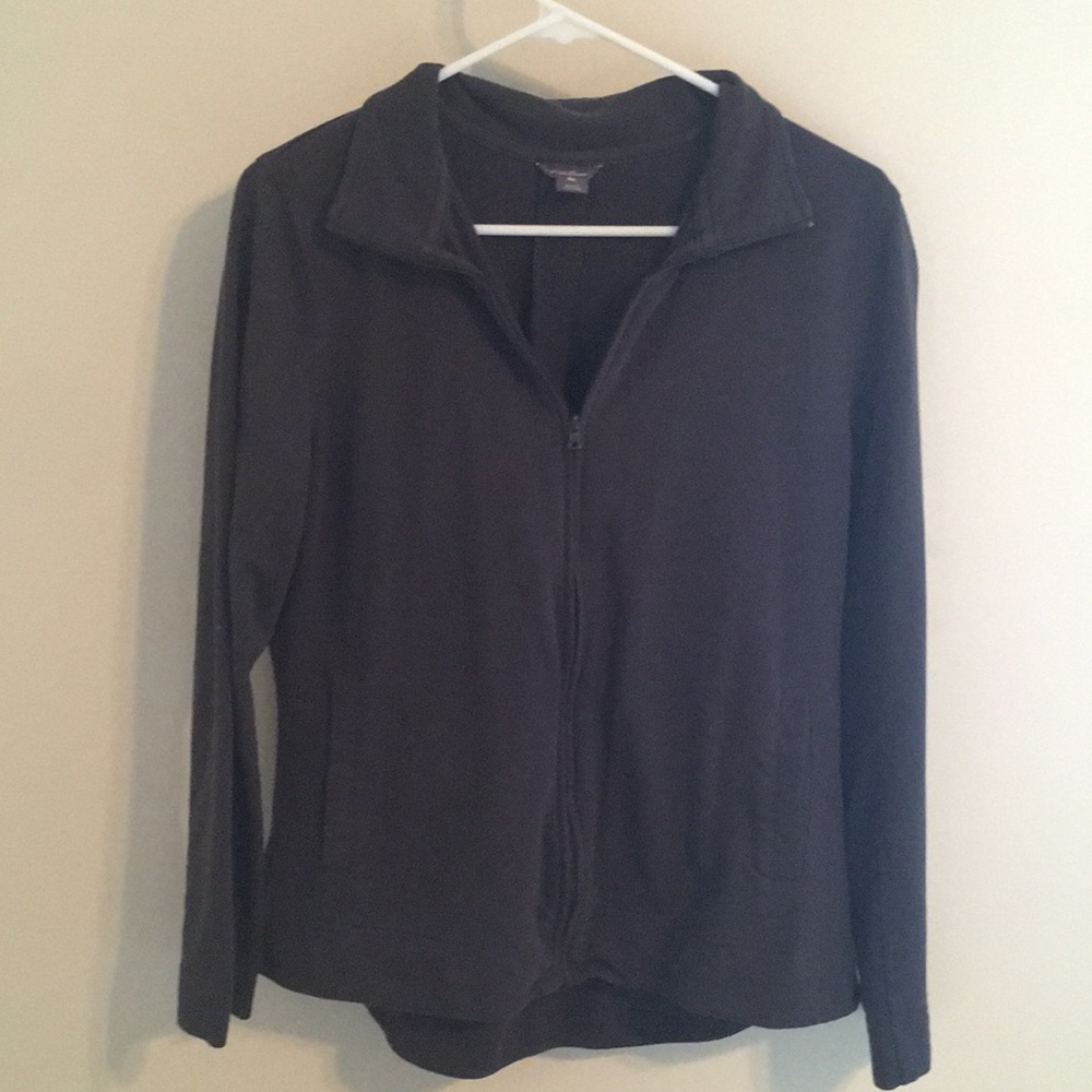 Charcoal Eddie Bauer zip-up sweater